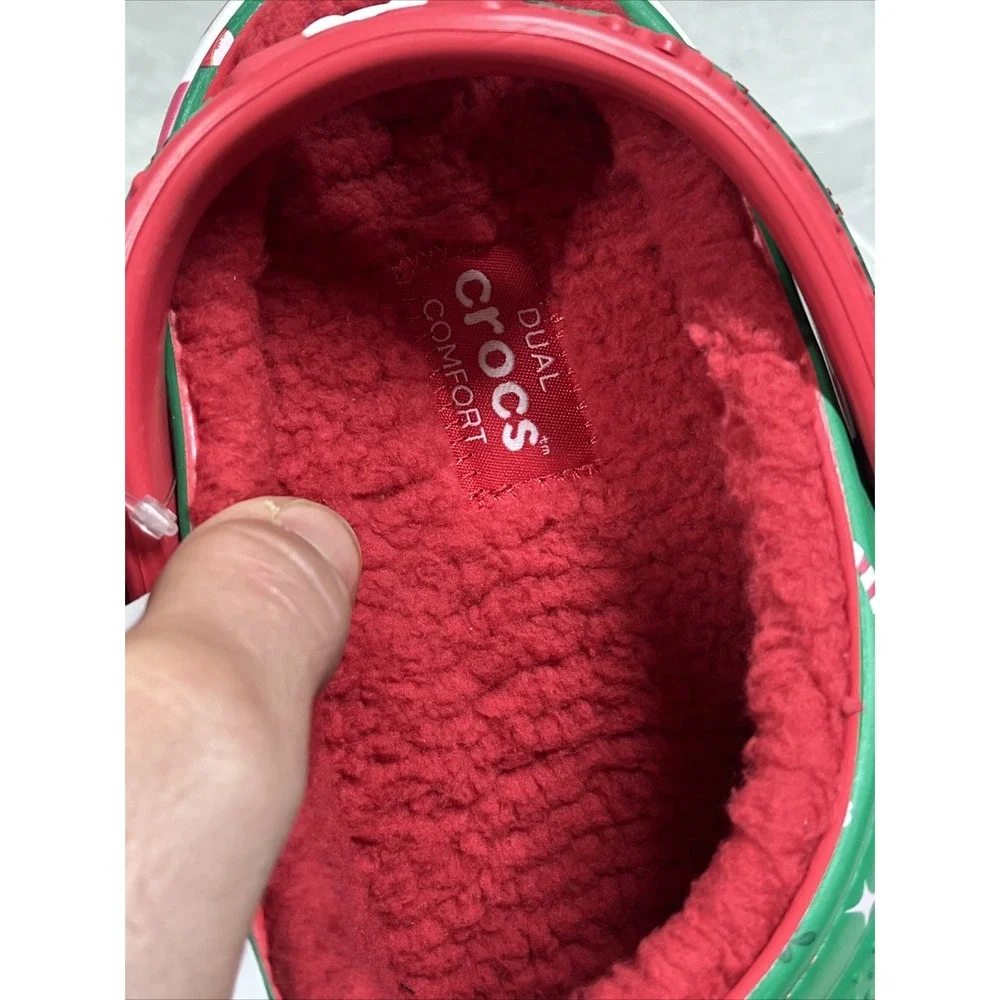 2024 Disney Fleece Lined Mickey Minnie Holiday Christmas Crocs Clogs M11/W13 NEW - Picture 4 of 7